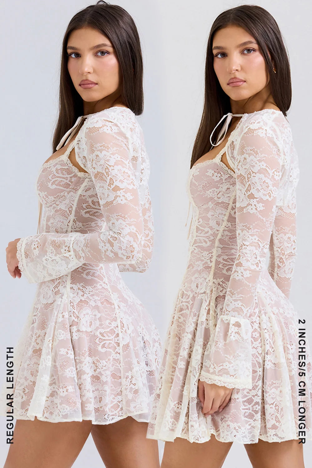 vintage cream lace mini dress