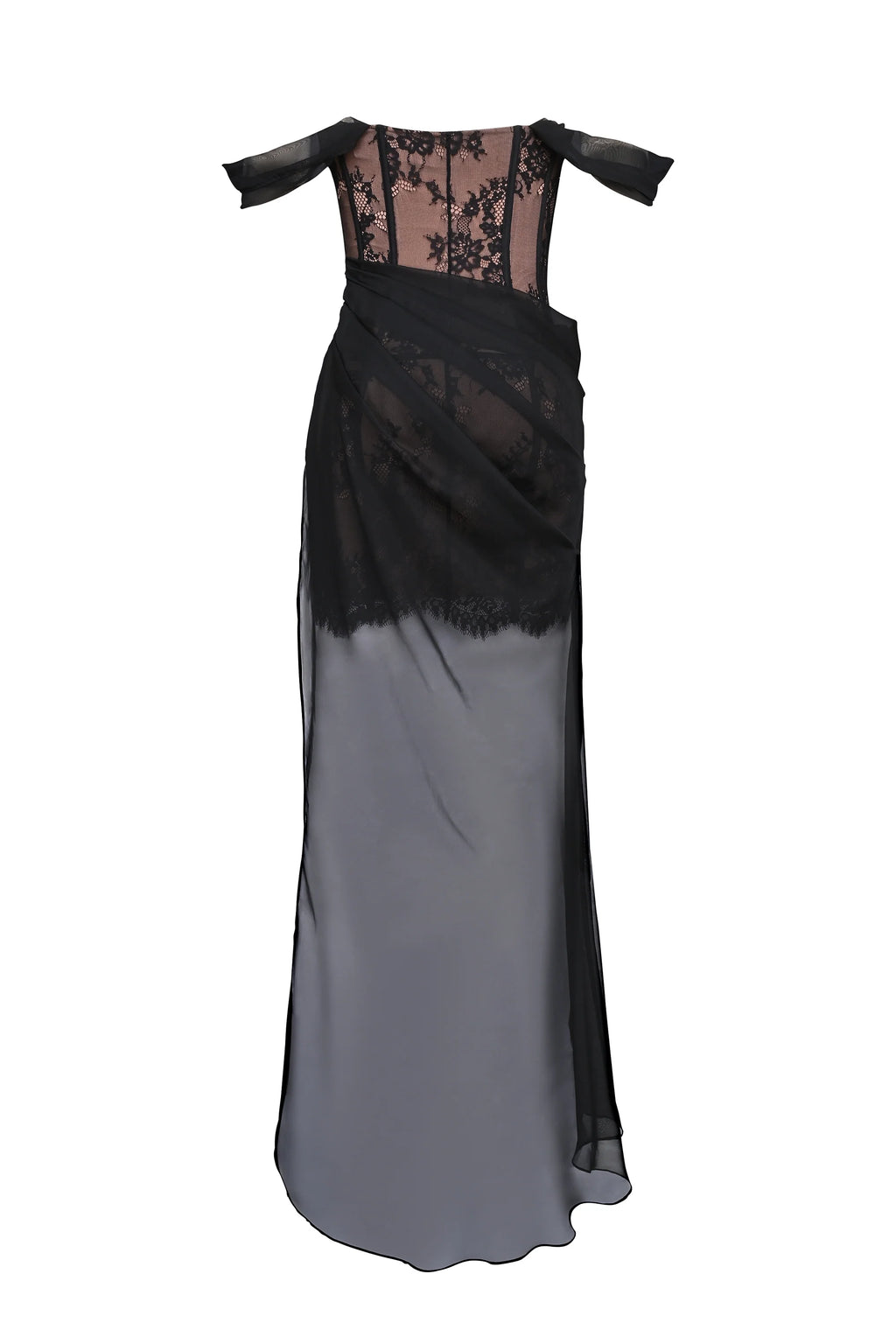 black off shoulder lace maxi dress