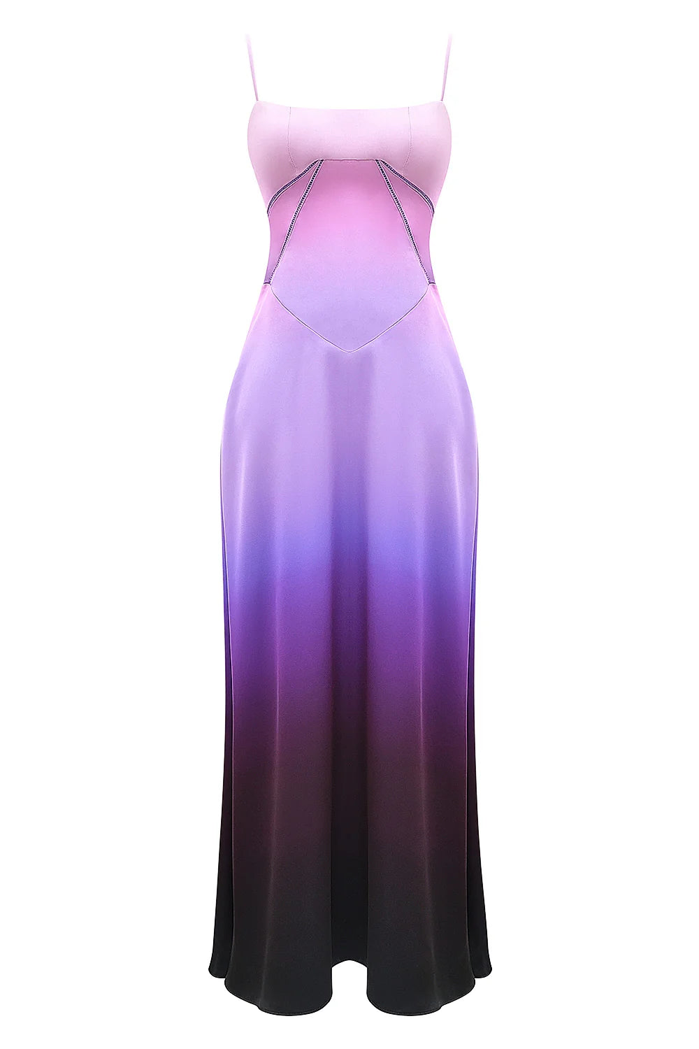 ombre print lace up maxi dress