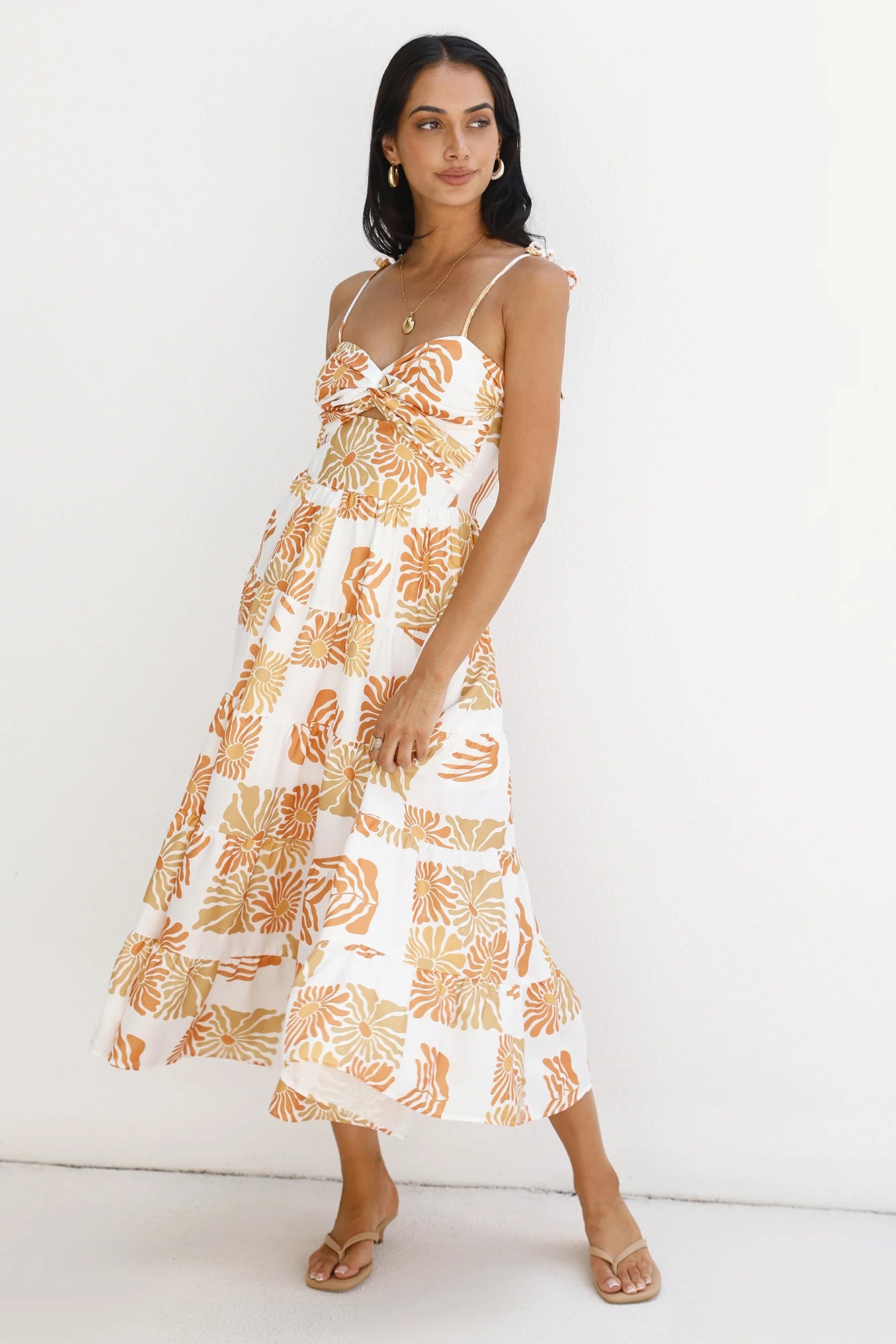 Sundrenched Serenade Midi Dress Orange