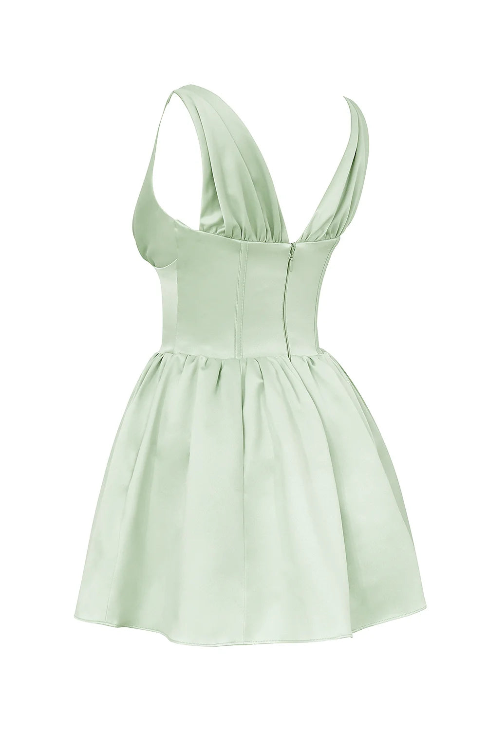 pistachio satin mini dress - sale