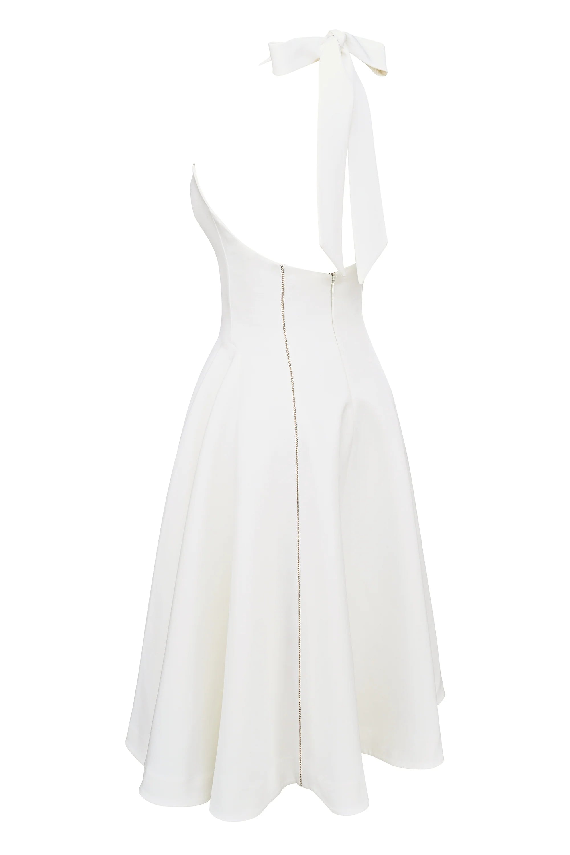 ivory halter neck midi dress