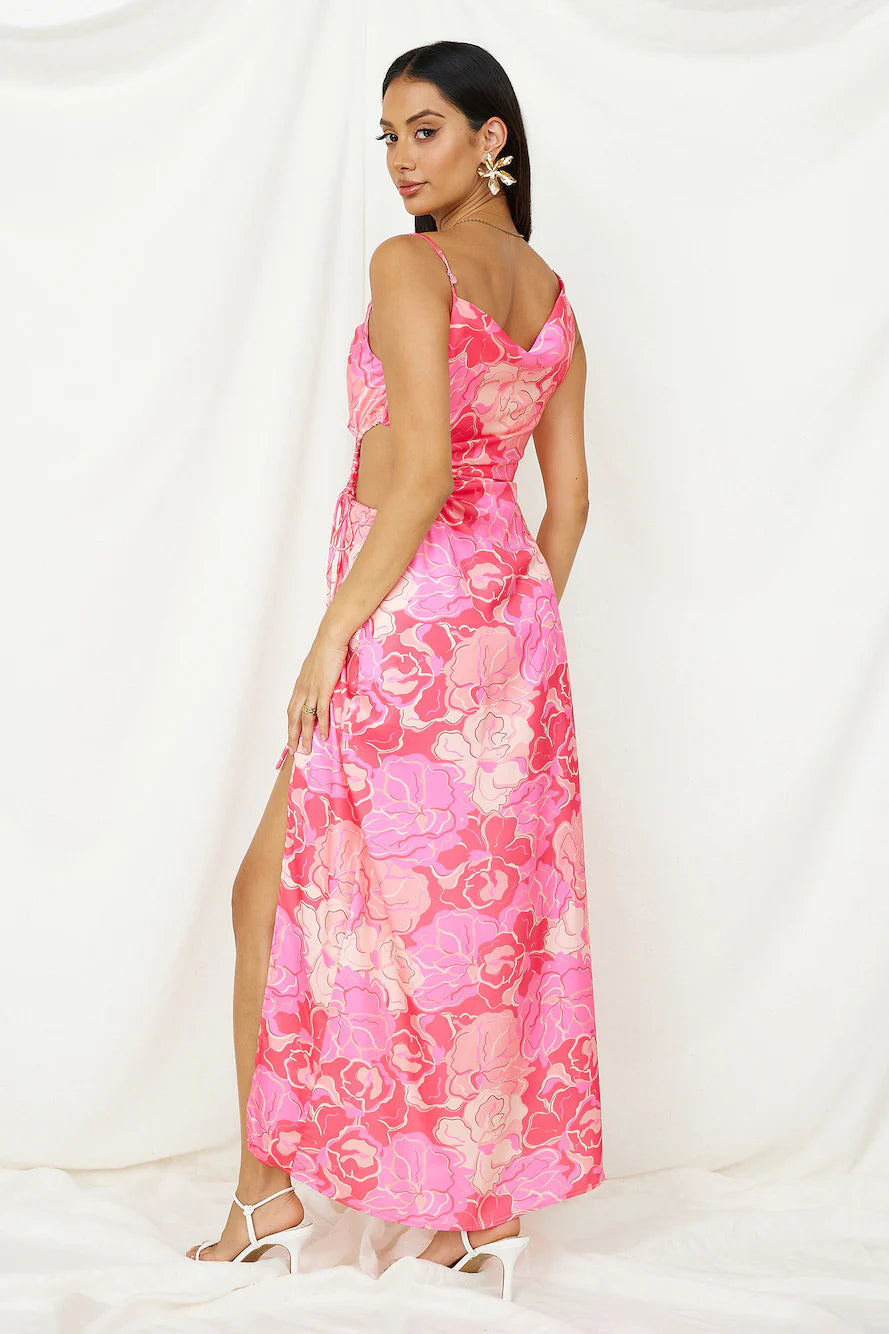 Strawberry Sunset Maxi Dress Pink