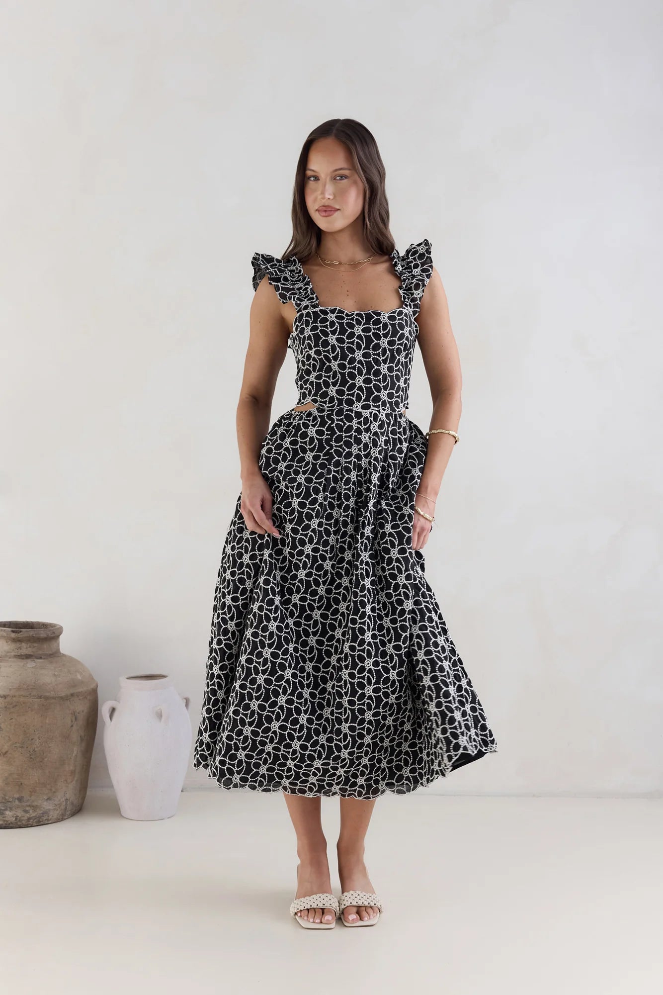 Uncharted Bliss Midi Dress Black