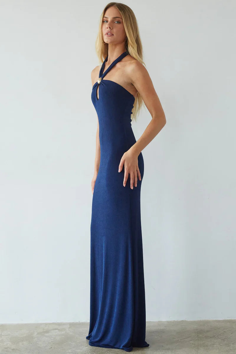 Ragen Keyhole Halter Maxi Dress