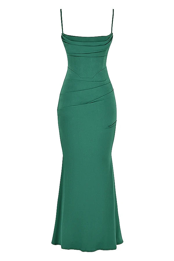 forest corset maxi dress