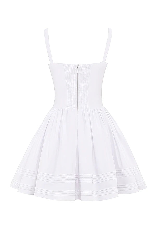 white cotton mini dress