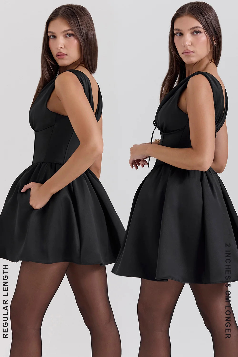 black satin mini dress - sale