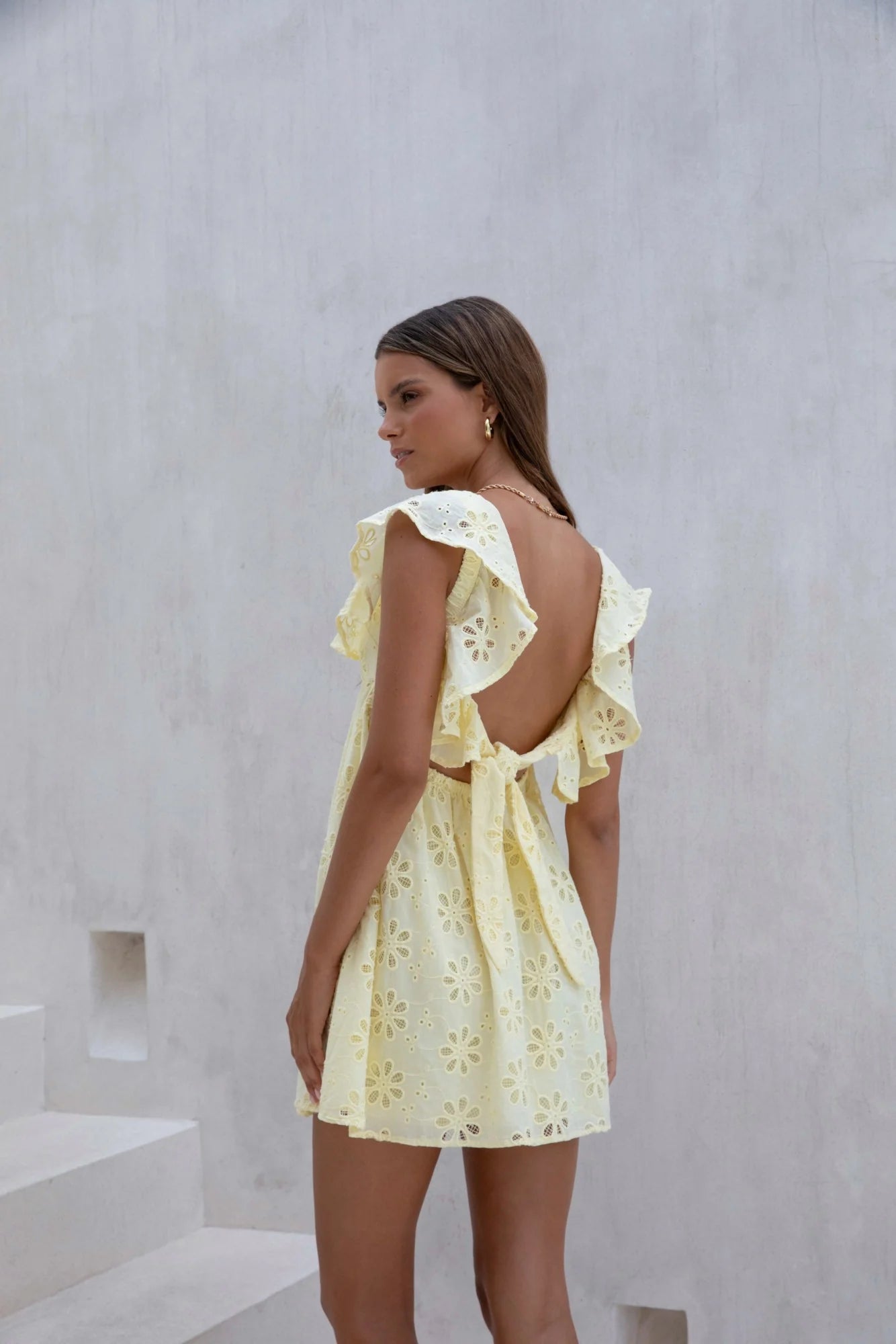 True Blooms Mini Dress Yellow