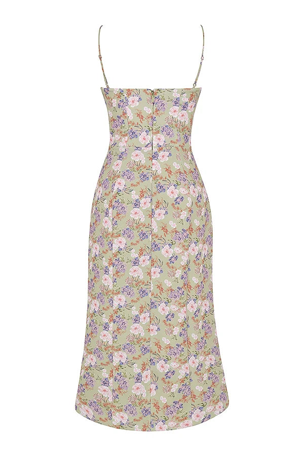 peony print  midi sundress