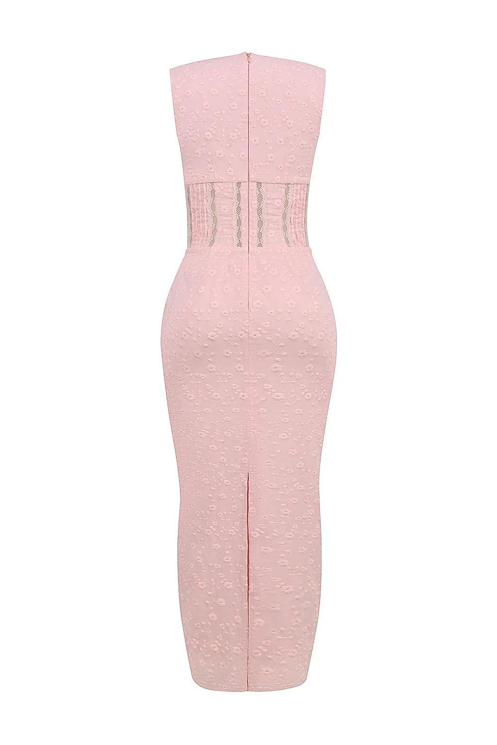 perfectly pink broderie anglais plunge maxi dress