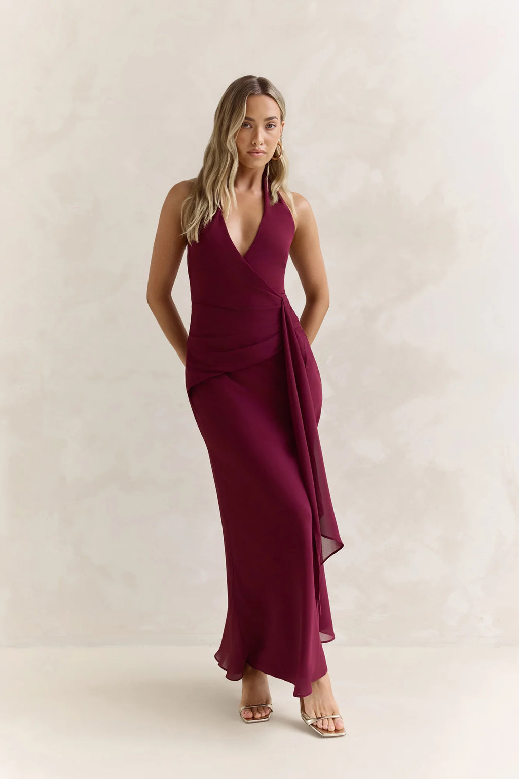 Run To You Halter Maxi Dress Plum
