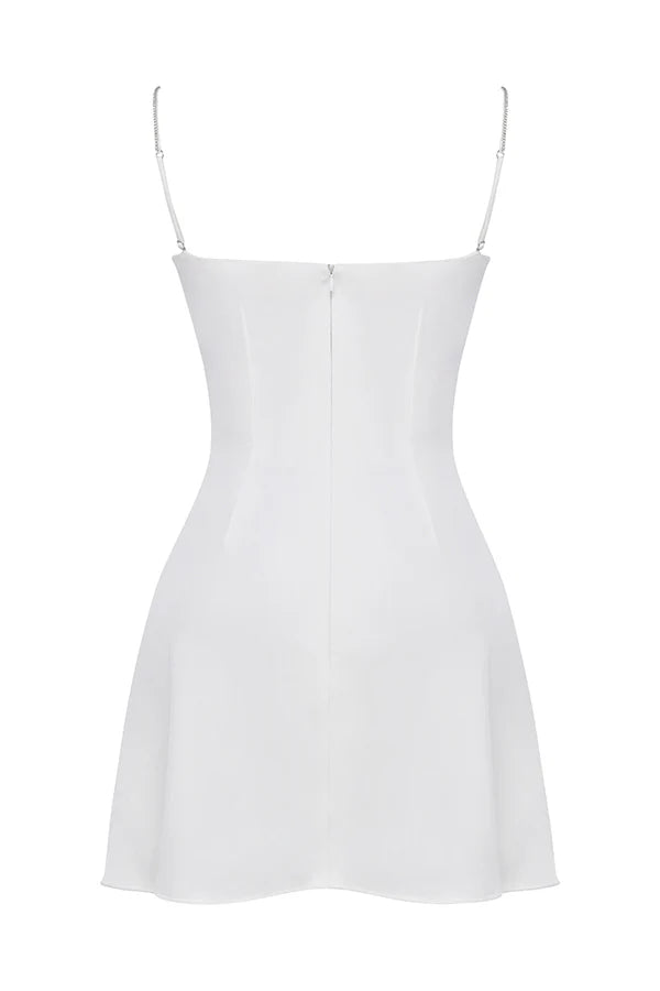 ivory crystallised mini dress