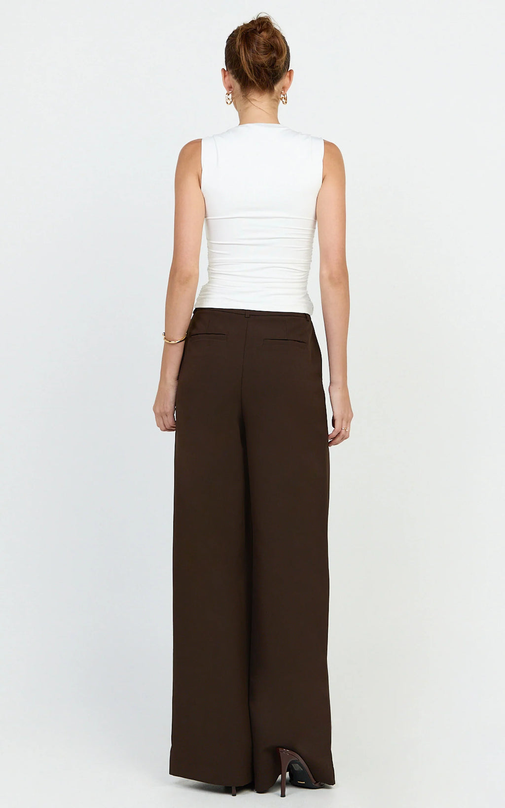 Seraphina Top - Square Neck Gathered Waist Top in Off White