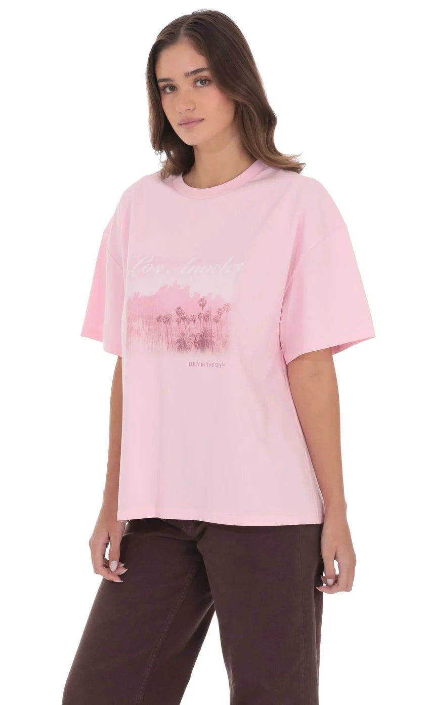 LA Graphic T-Shirt in Pink