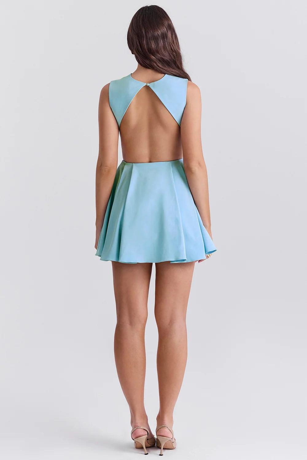 tuscan blue twill mini dress