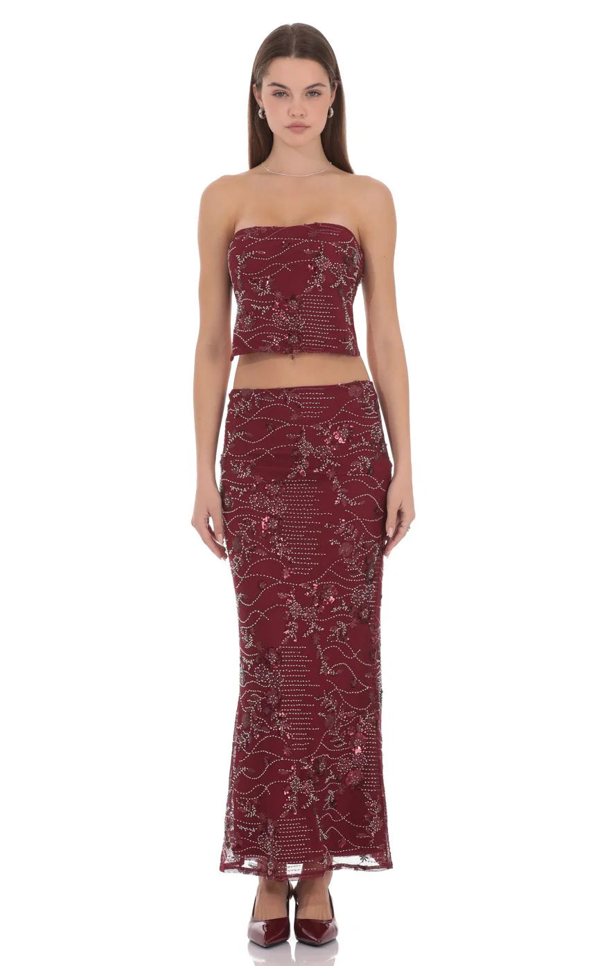 Valence Embellished Maxi Skirt