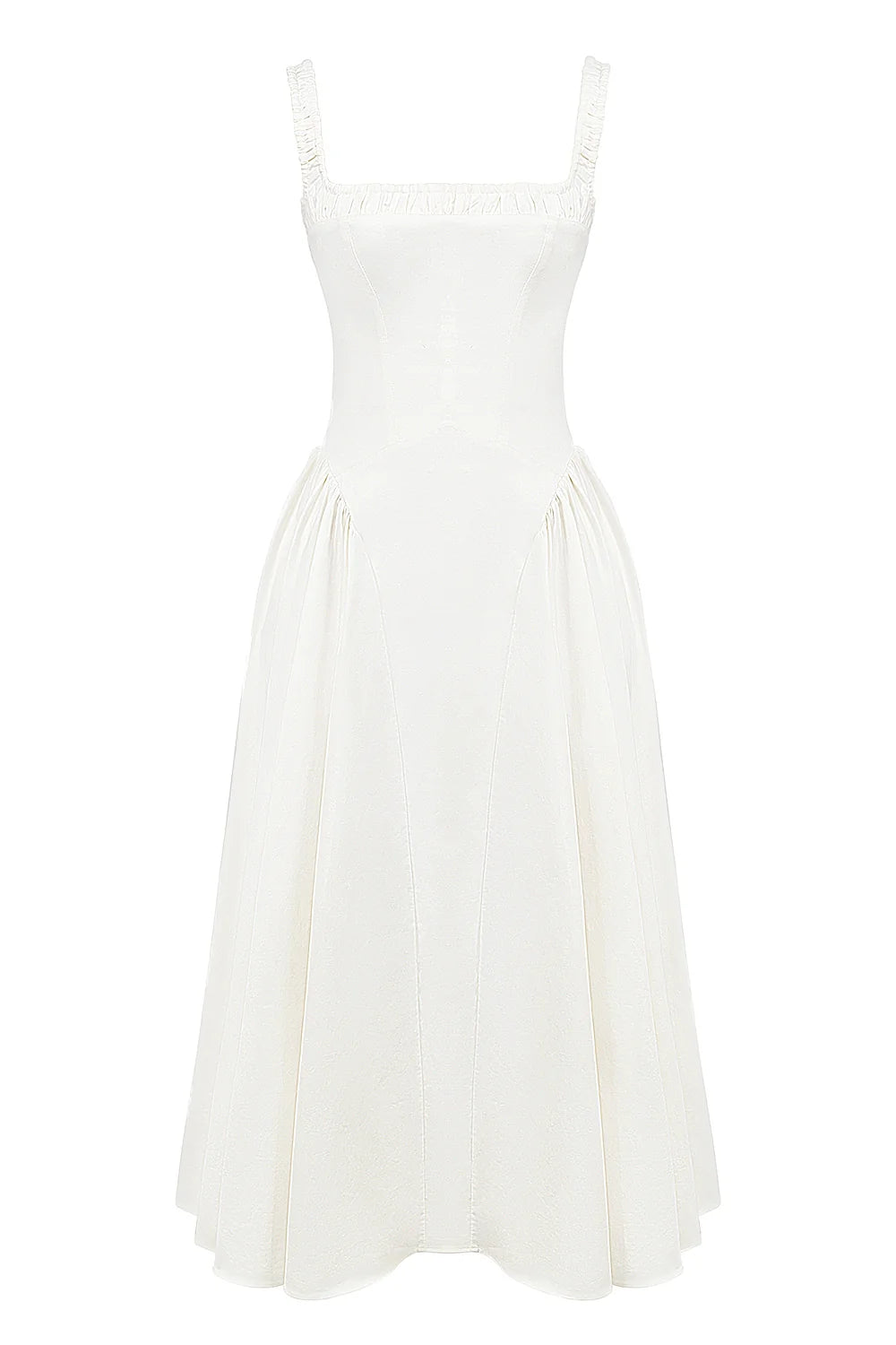 white cotton midi sundress