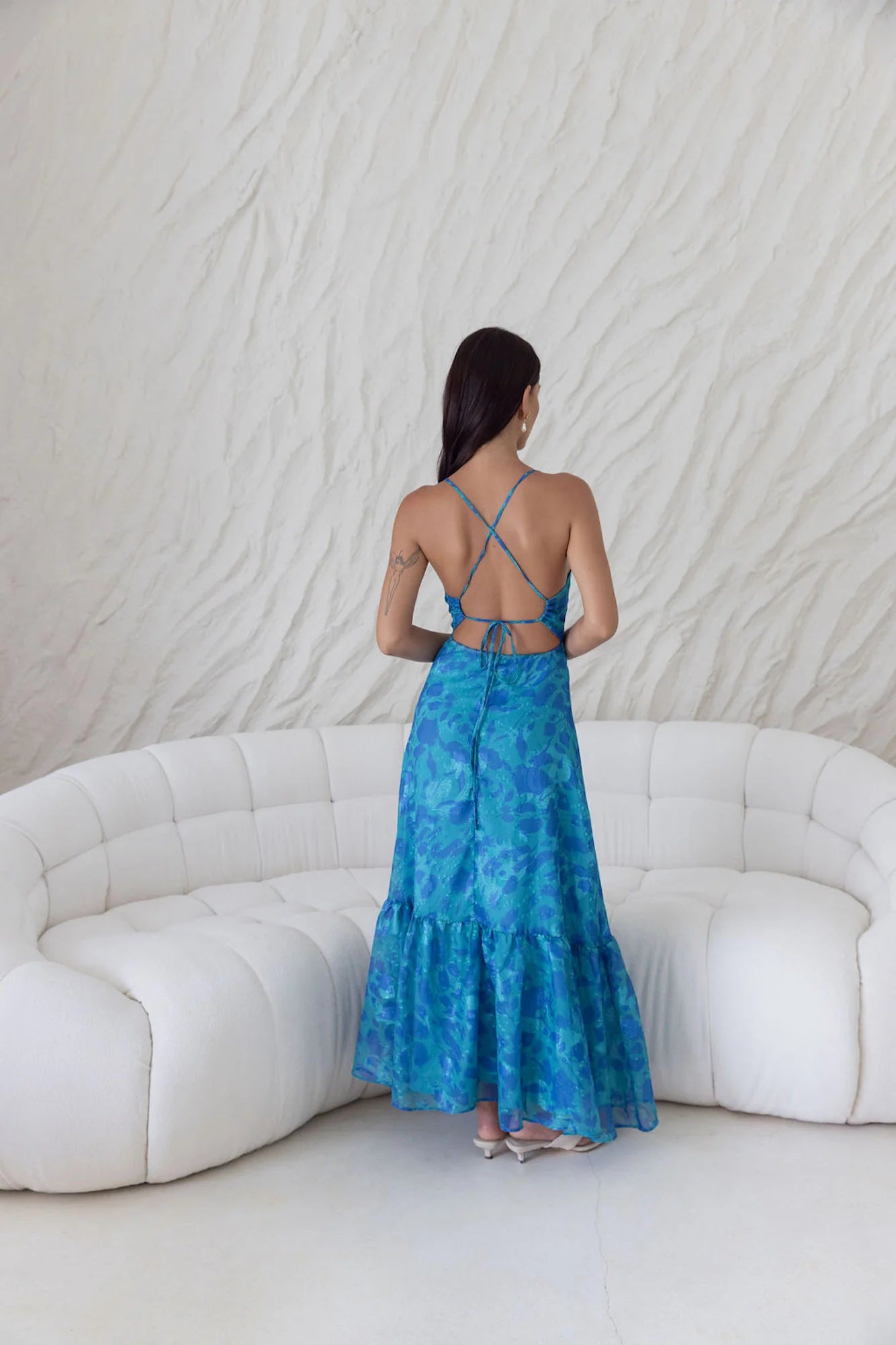 Rosé Horizon Maxi Dress Blue