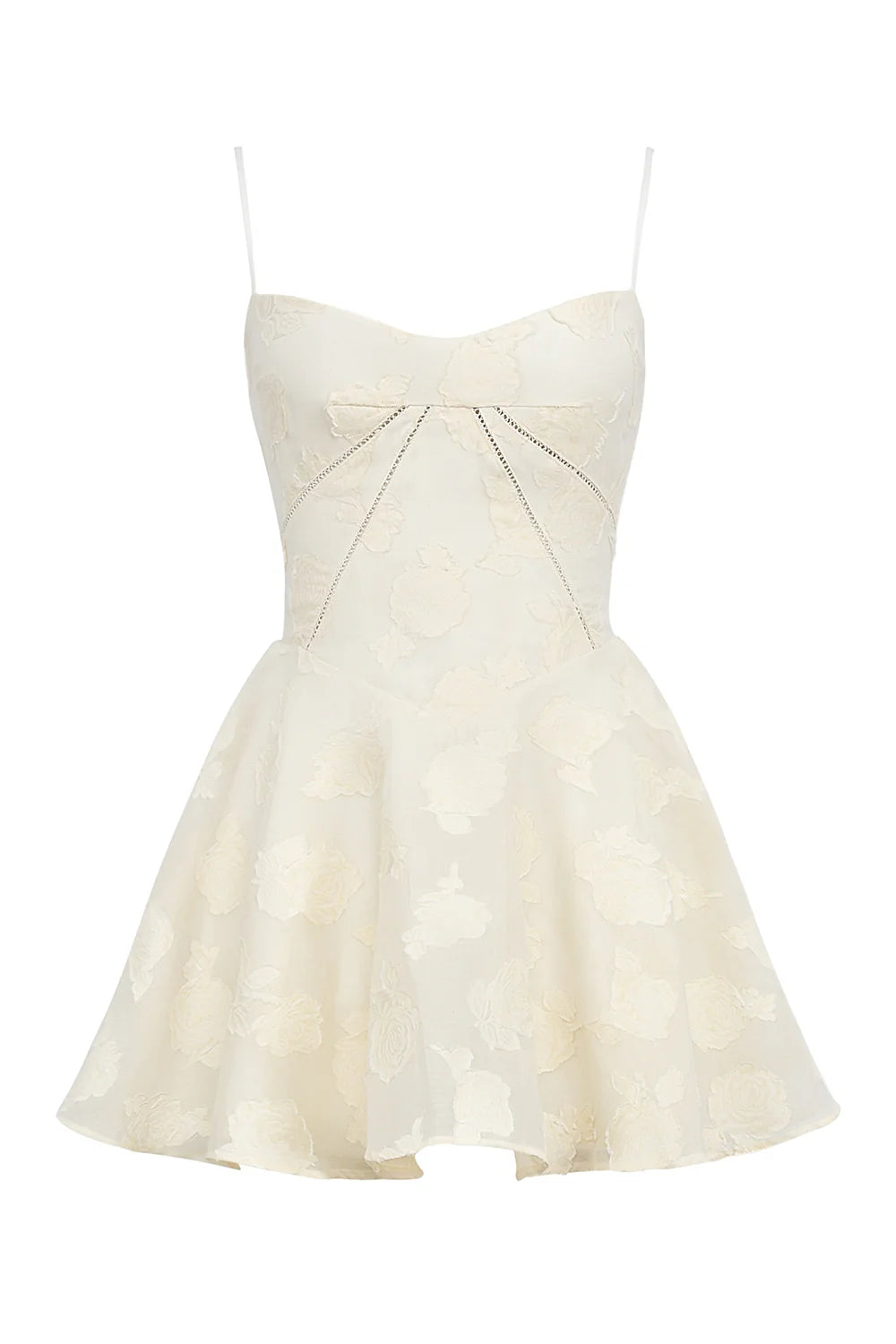 vintage cream floral mini dress
