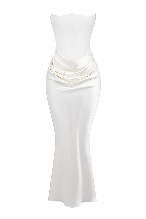 ivory strapless corset dress