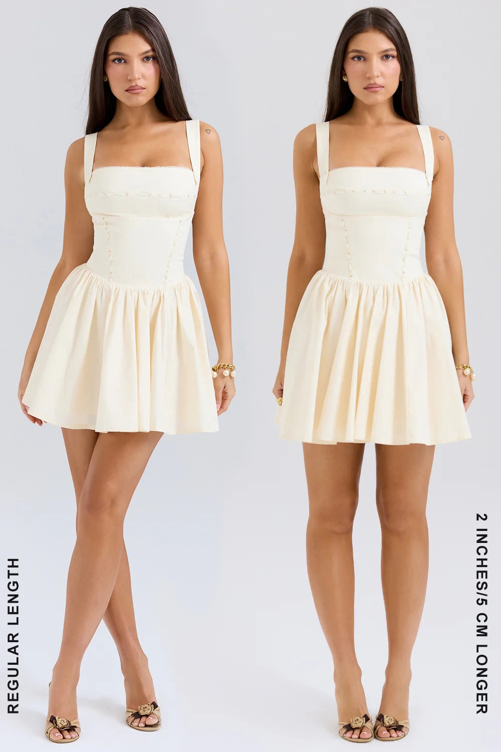 buttermilk ribbon detailed mini dress