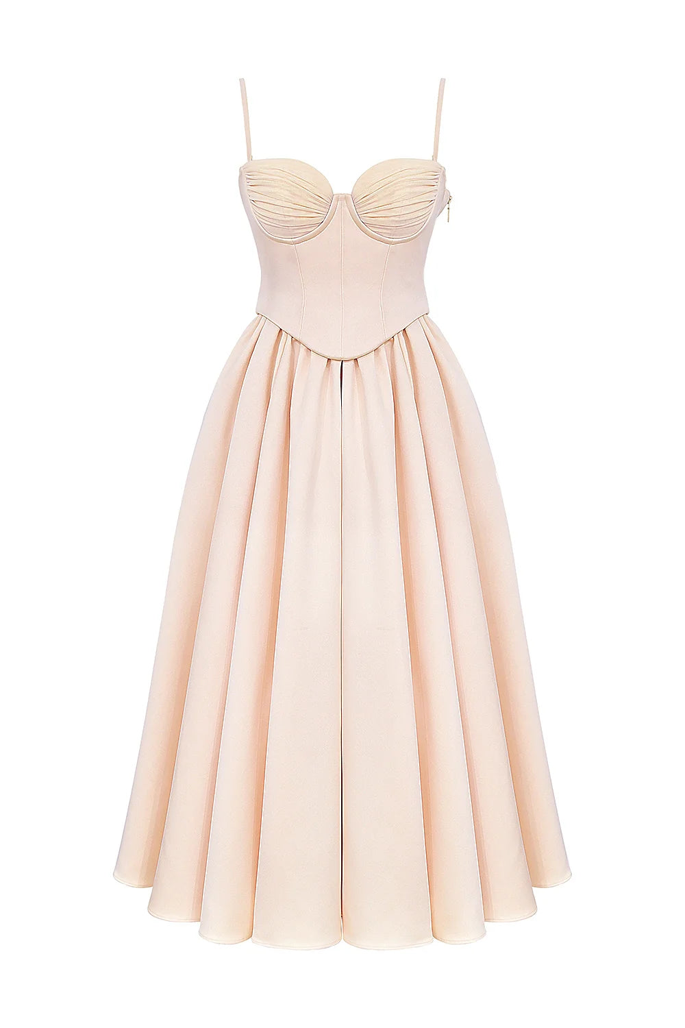 peach satin corset and skirt - sale
