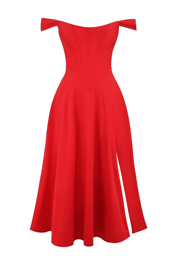 scarlet midi sundress