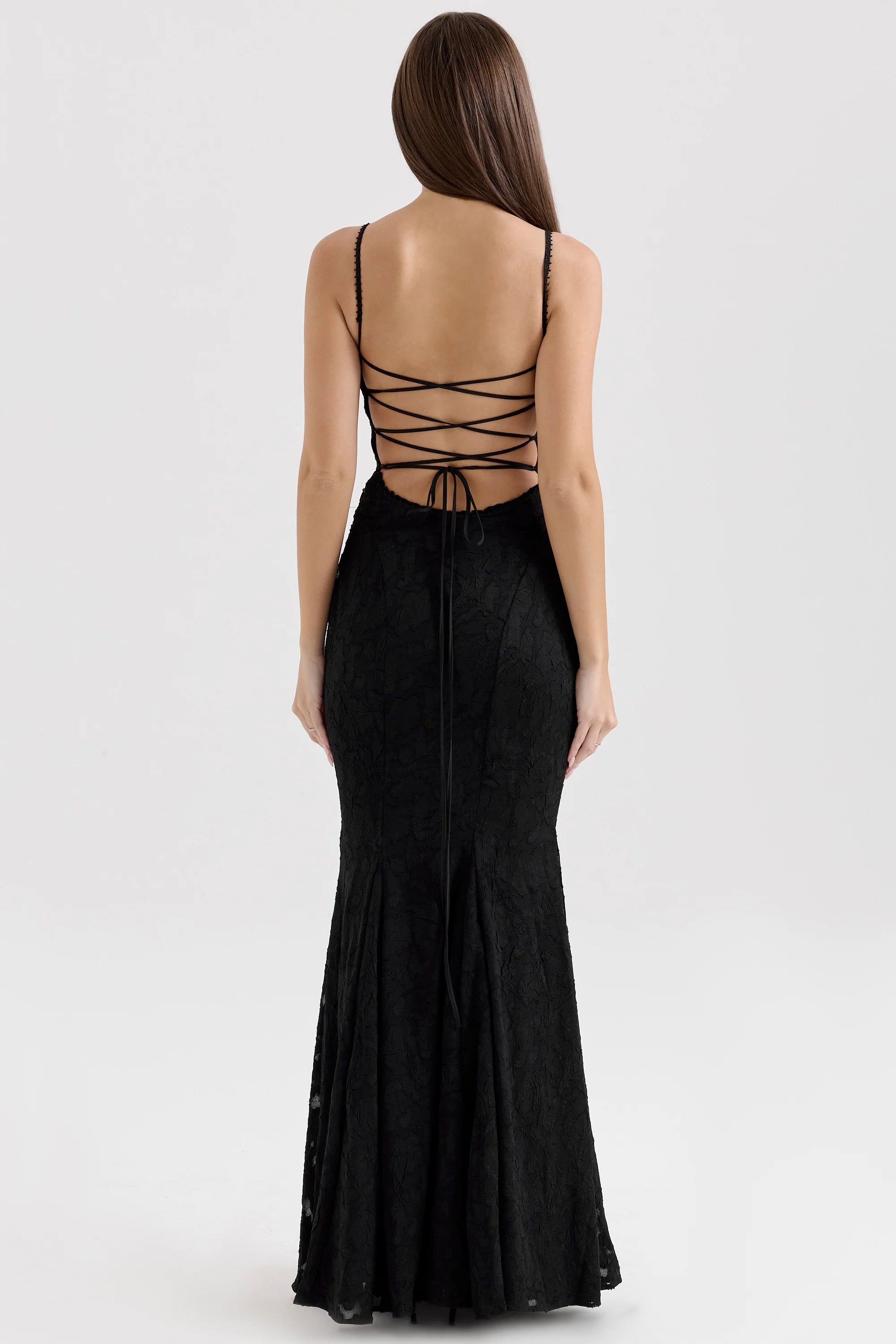 black lace maxi dress