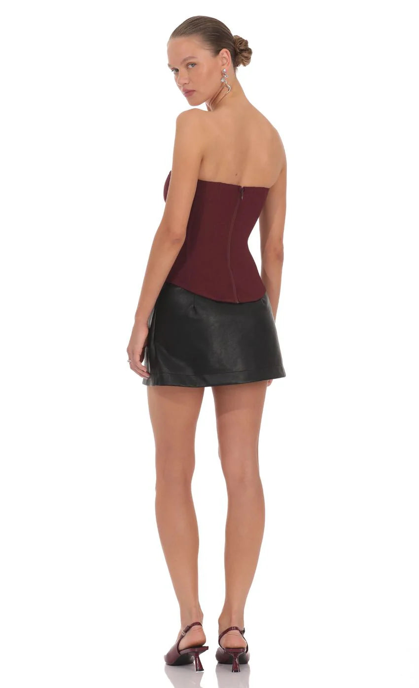 Daniella Corset Top in Red