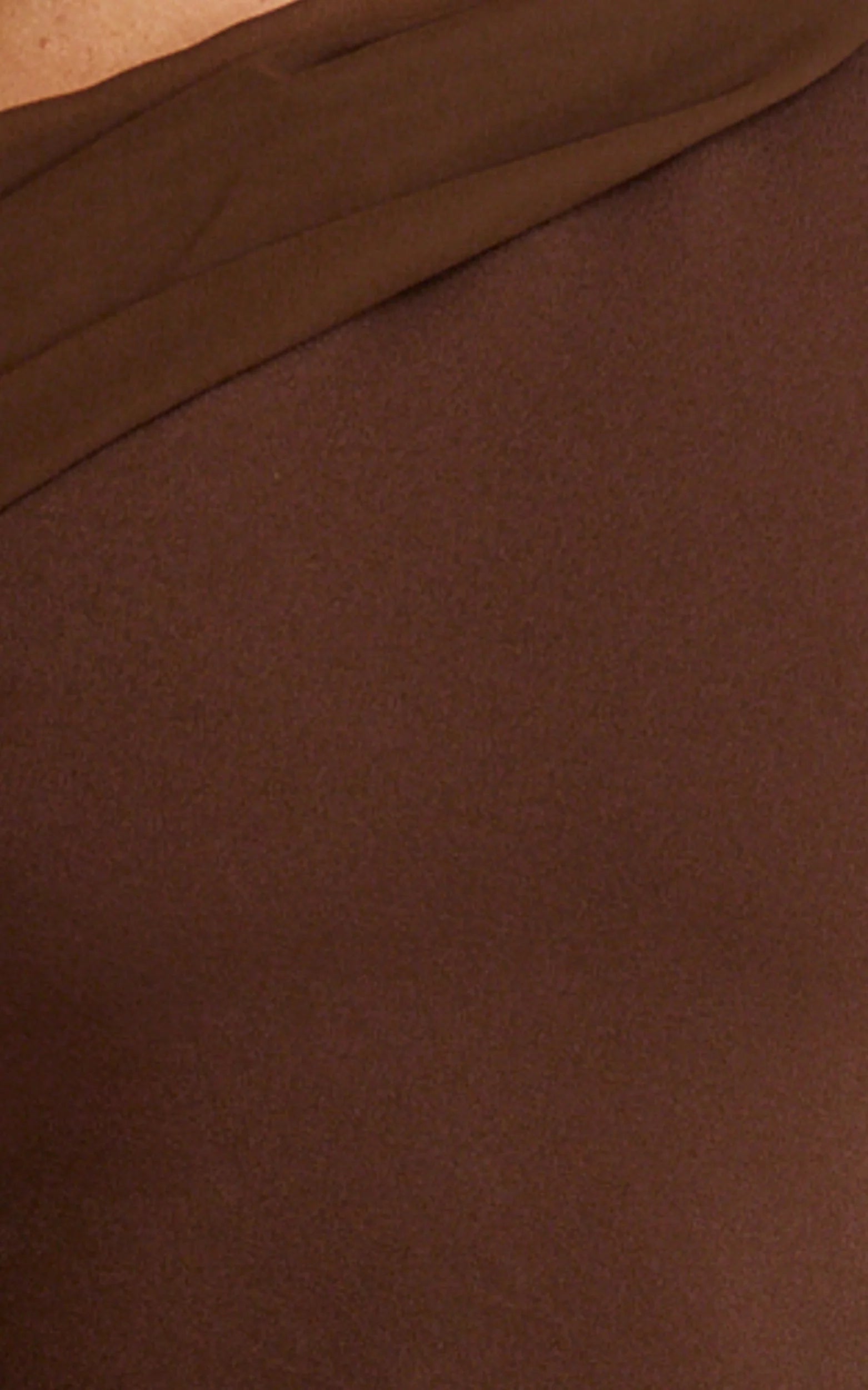 Helen Maxi Dress - One Shoulder Draped Fitted Dress in Chocolate
