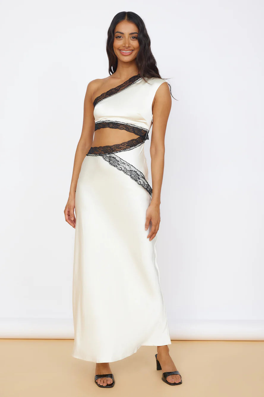 Limitless Love Satin Maxi Dress Champagne
