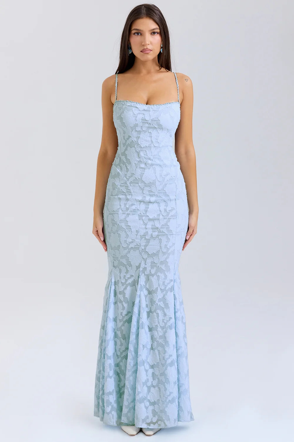 bluebell lace up back maxi dress