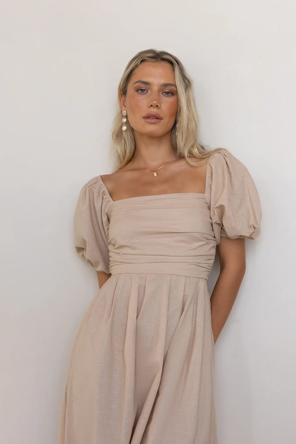 Delfino Maxi Dress Tan