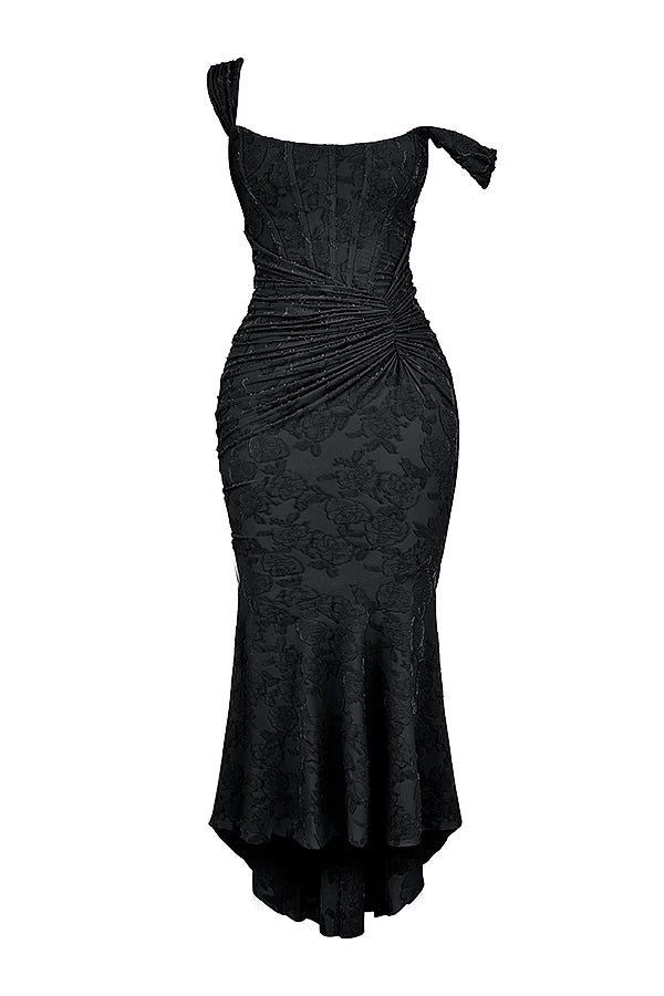 black floral maxi dress