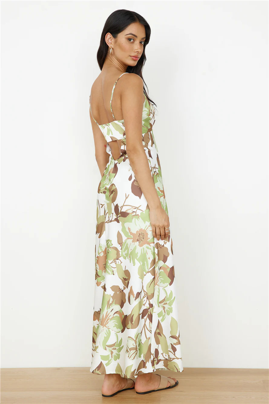 Safari Tour Maxi Dress Green