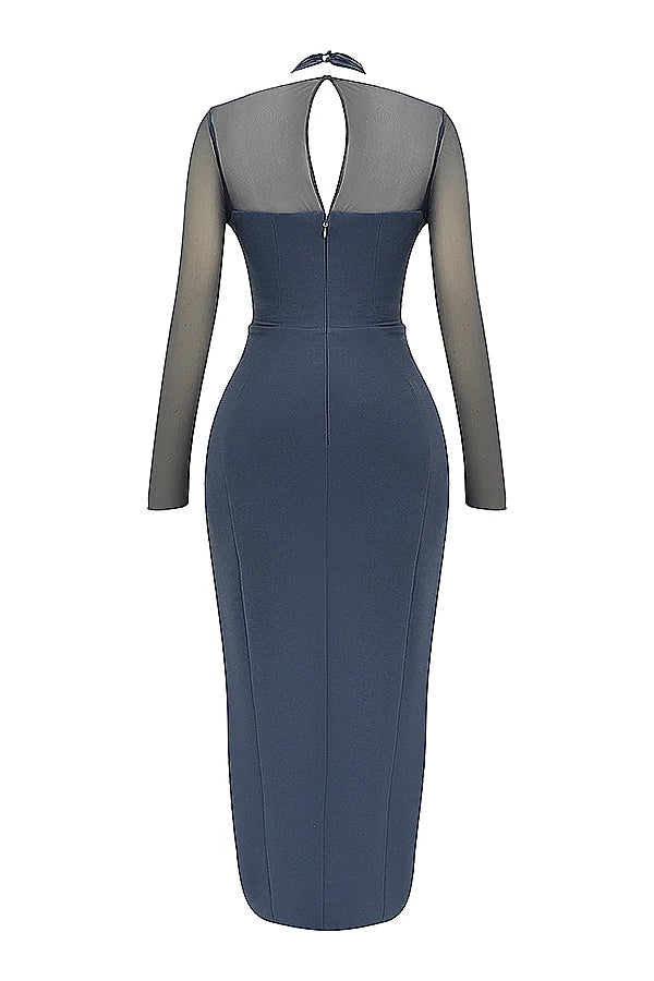slate plunge maxi dress