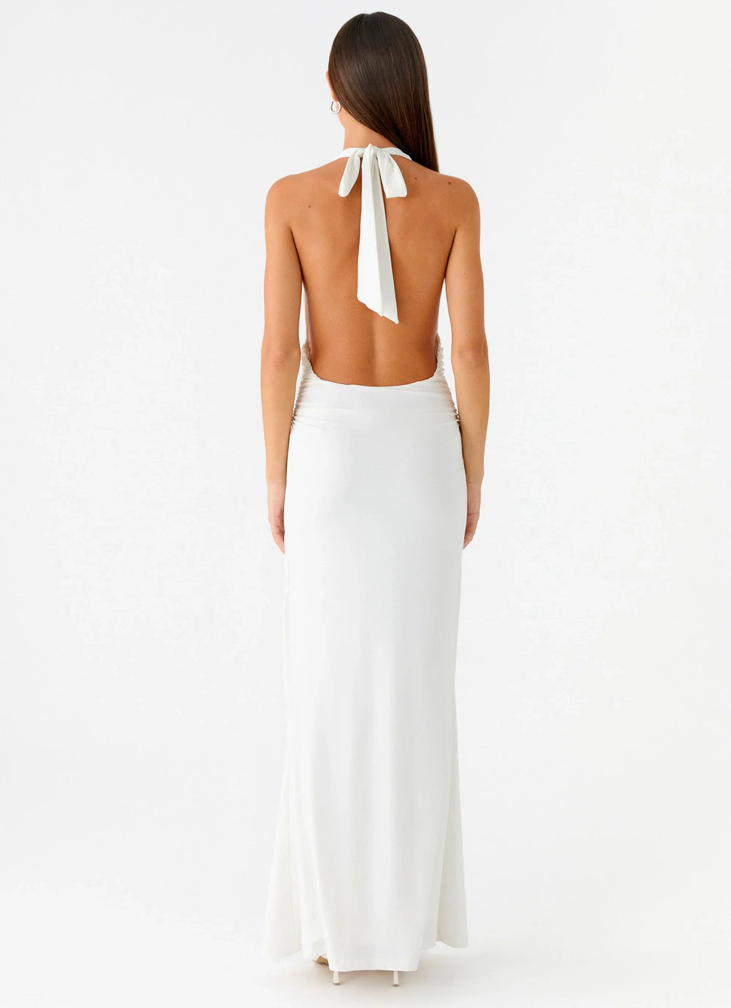 Cheyenne Halter Neck Maxi Dress - Ivory