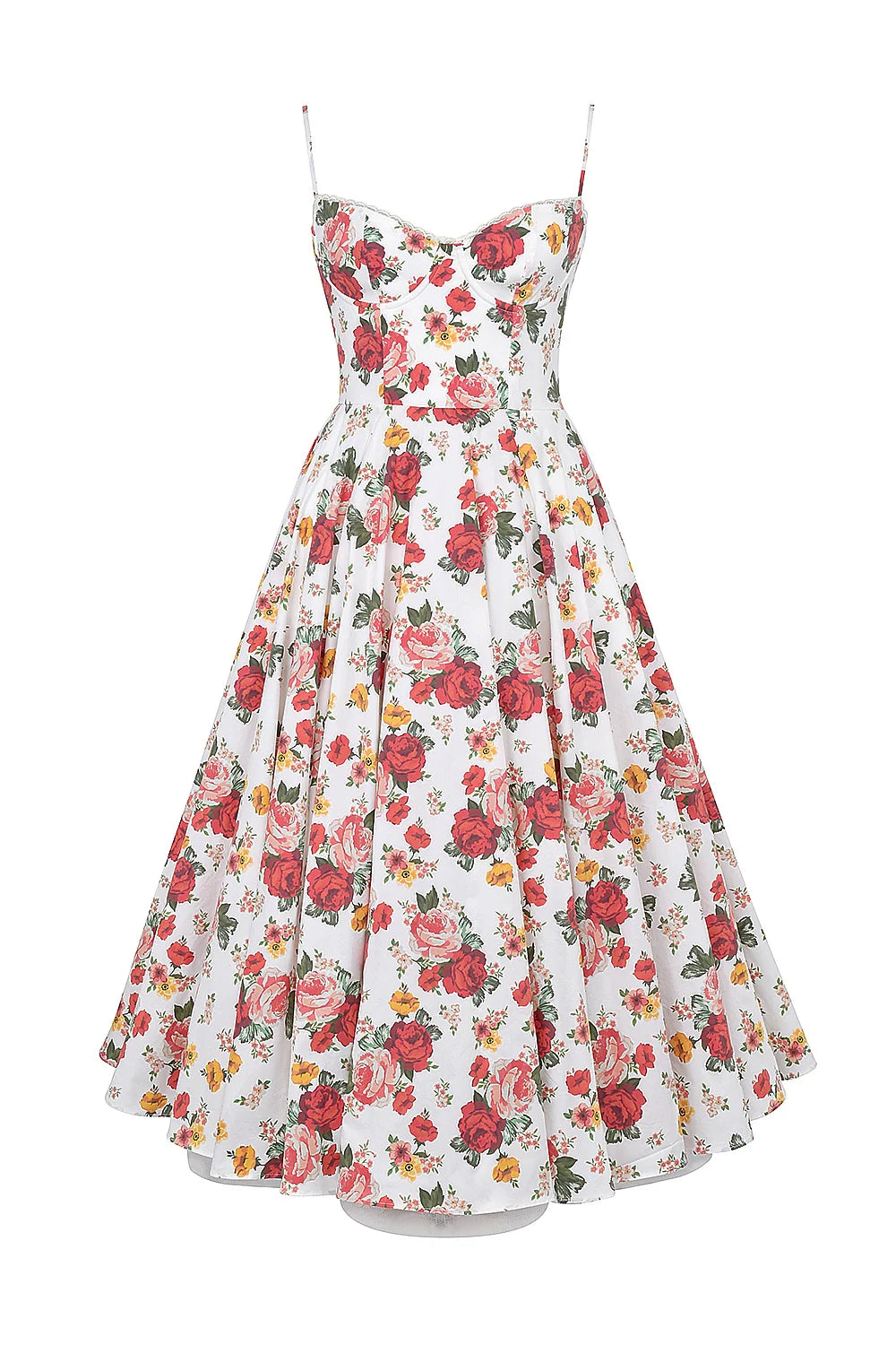 italian rose print tulle midi dress