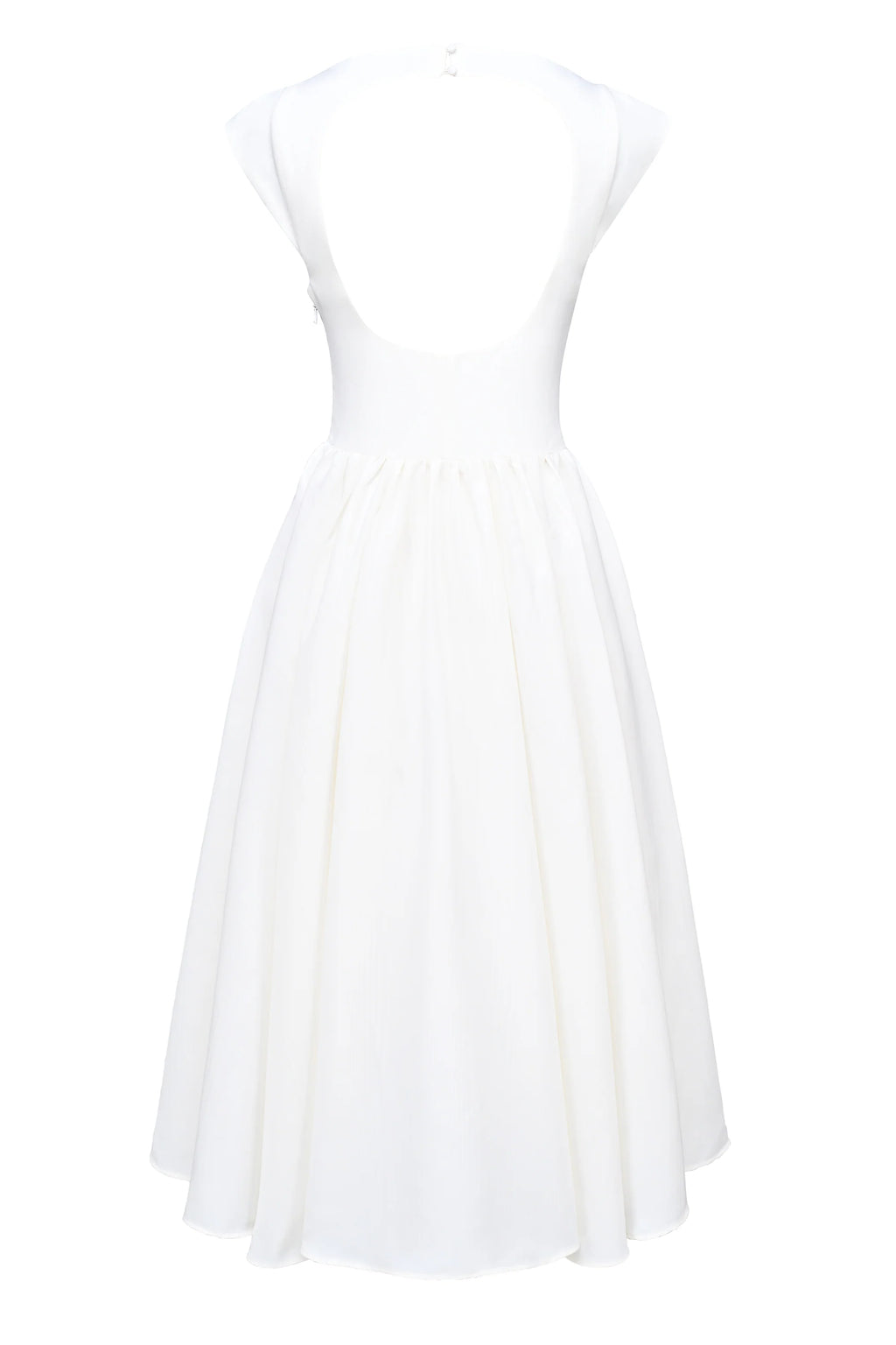 ivory moire satin midi dress