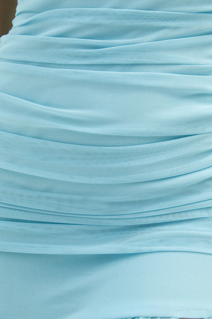 Kiss Me Under The Sea Mesh Maxi Dress Blue