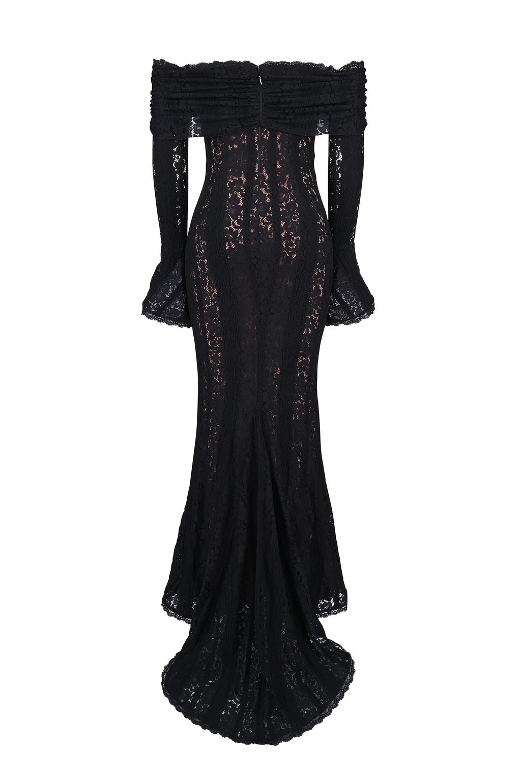 black off shoulder floral lace maxi dress