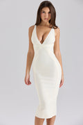 ivory midi bandage dress