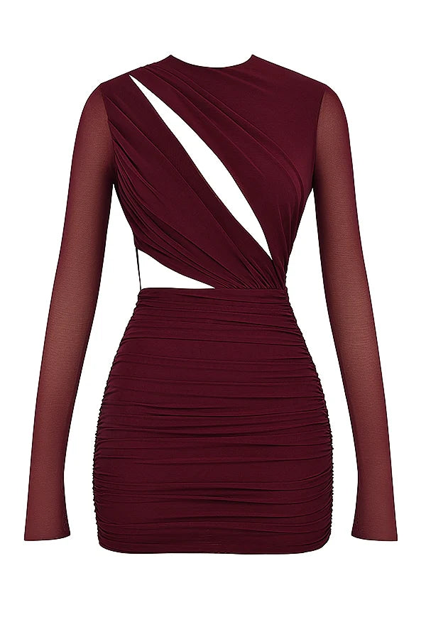 mulberry cutout mini dress