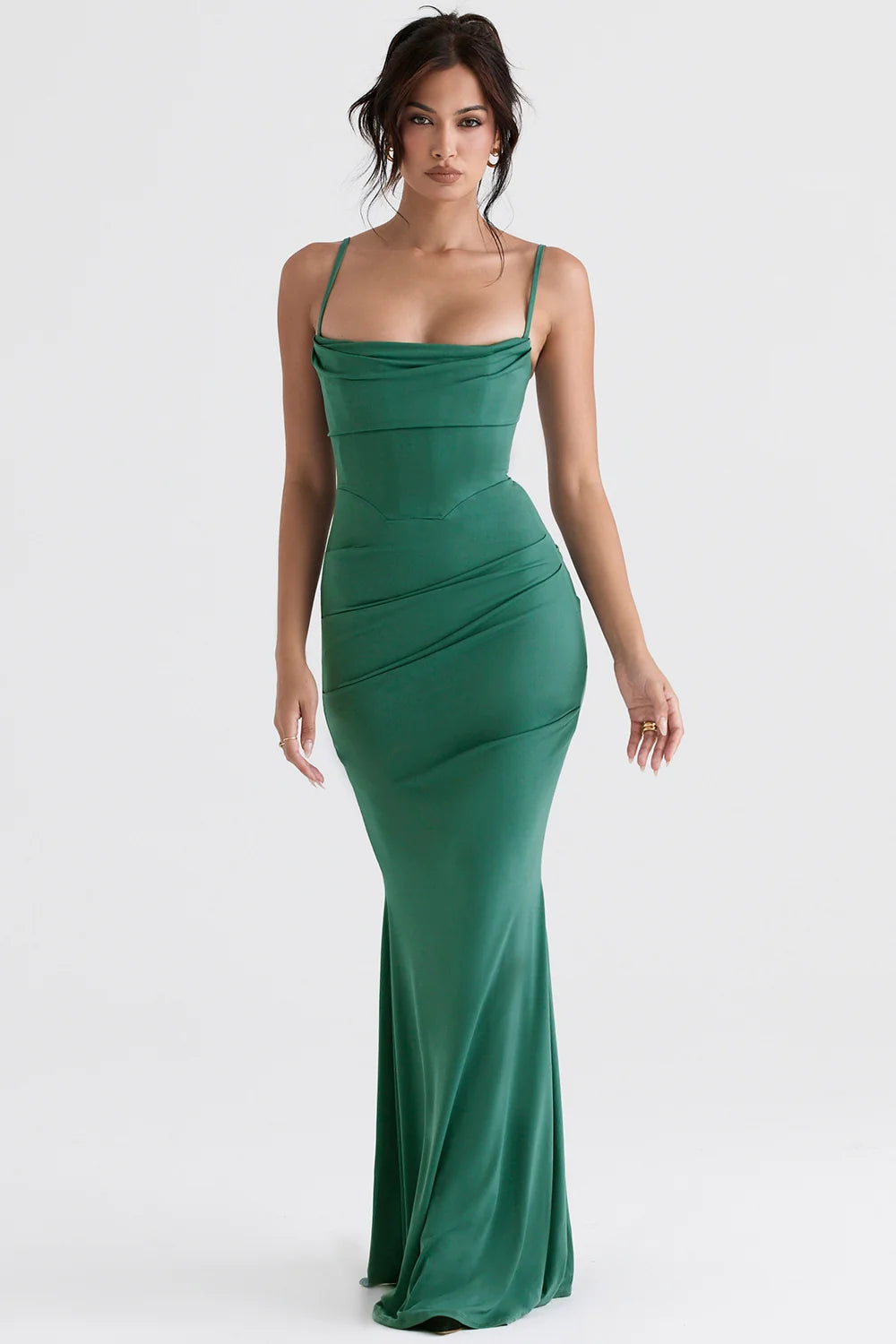 forest corset maxi dress