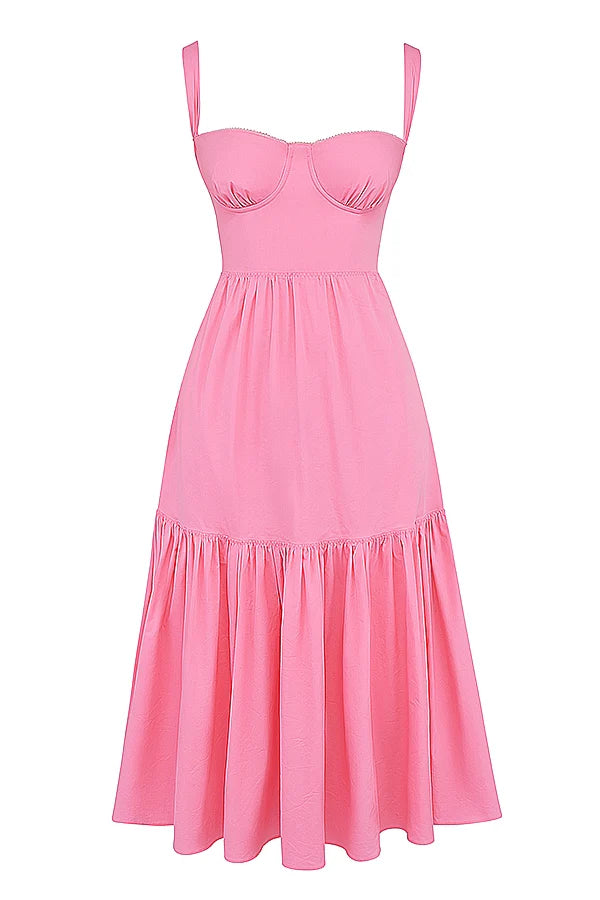 french pink midi sundress