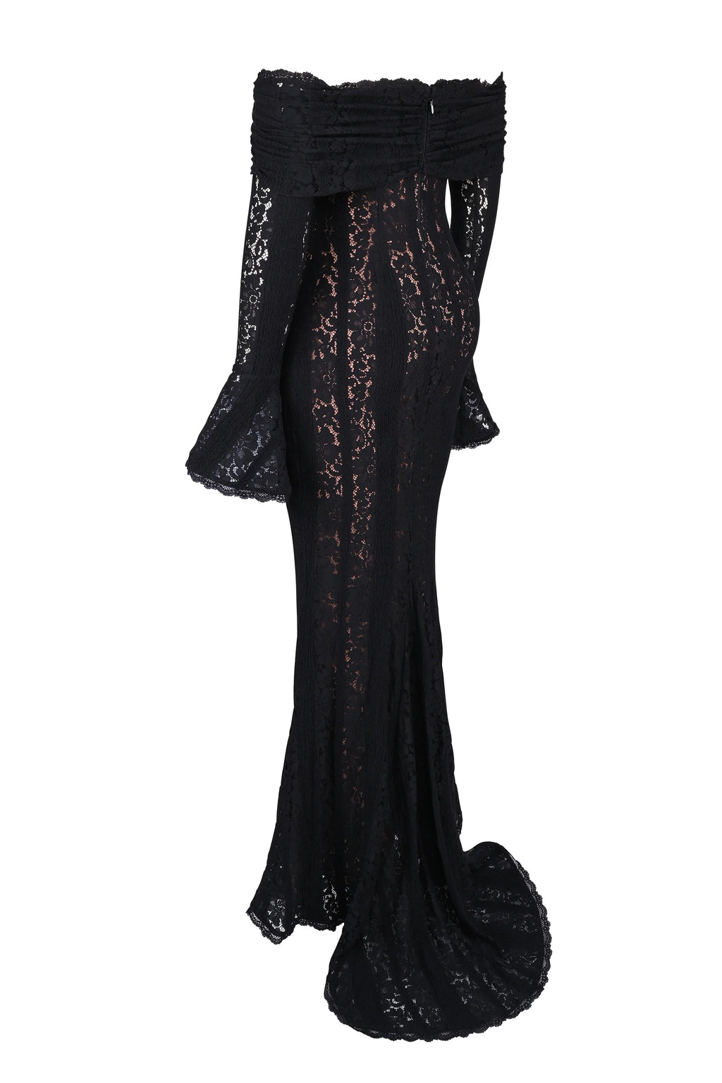 black off shoulder floral lace maxi dress