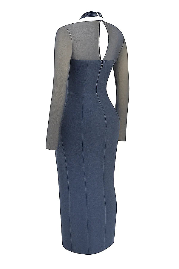 slate plunge maxi dress