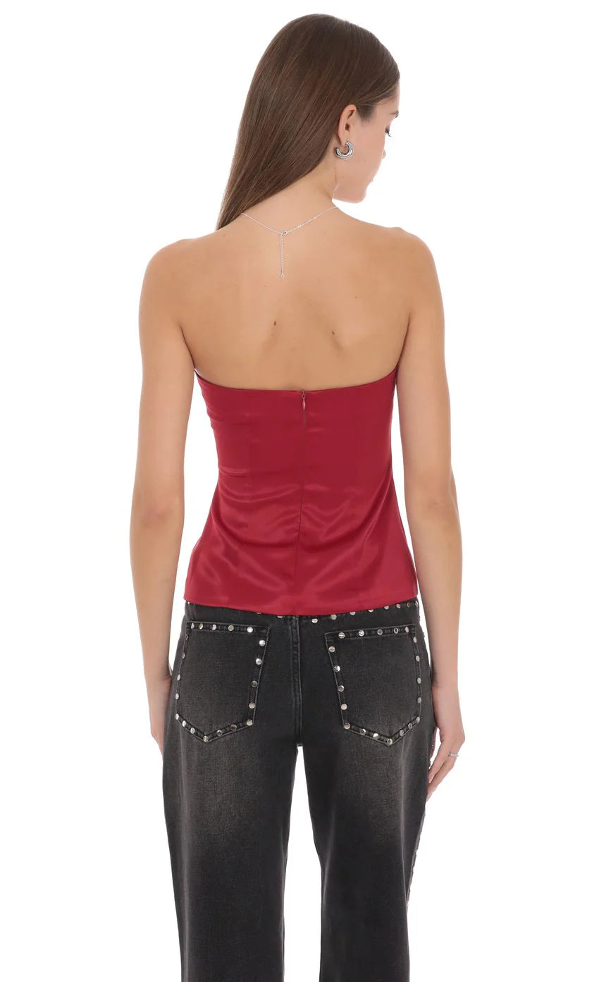 Anastasia Strapless Satin Top