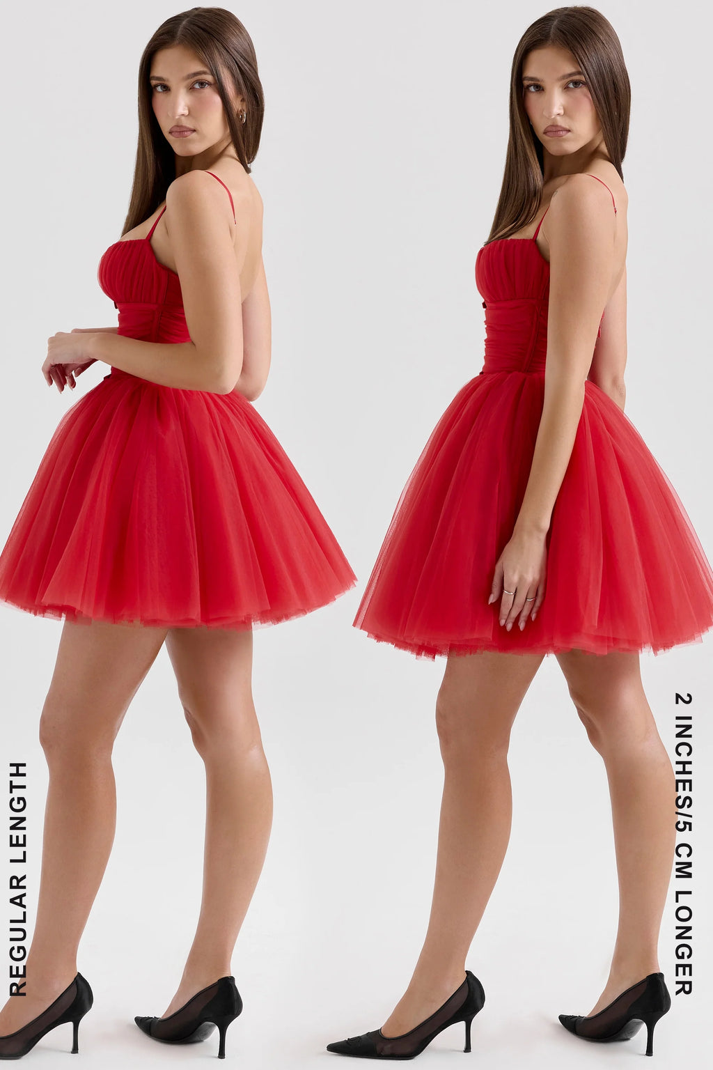 holly red tulle mini dress
